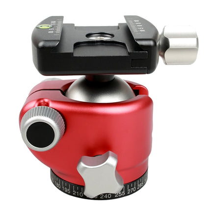 FITTEST X4 Low Center of Gravity High Locking Force Panoramic Ball Head with Quick Release Plate for DSLR & Digital Cameras, Load Max 10kg(Red)-garmade.com