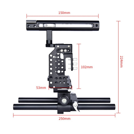 YELANGU CA7 YLG0908A-A Handle Video Camera Cage Stabilizer for Sony A7K & A7X & A73 & A7S & A7R & A7RII & A7SII(Black)-garmade.com