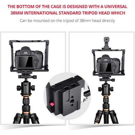 YELANGU C8 YLG0910 Handle Video Camera Cage Stabilizer(Black)-garmade.com