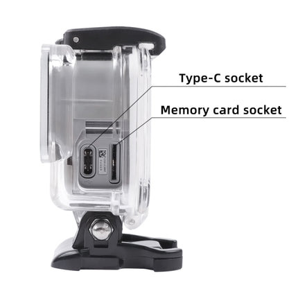 For GoPro HERO7 White /Silver Skeleton Housing Side Hollow Protective Case with Buckle Basic Mount & Screw(Transparent)-garmade.com