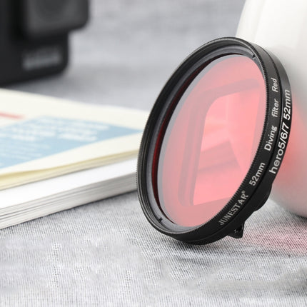 RUIGPRO for GoPro HERO 7/6 /5 Professional 52mm Red Color Lens Filter with Filter Adapter Ring & Lens Cap-garmade.com