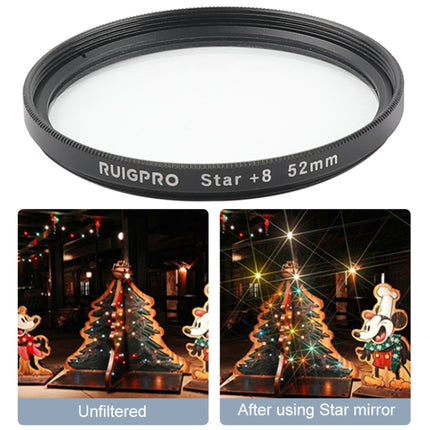 RUIGPRO for GoPro HERO 7/6 /5 Professional 52mm 8X Star Effect Lens Filter with Filter Adapter Ring & Lens Cap-garmade.com