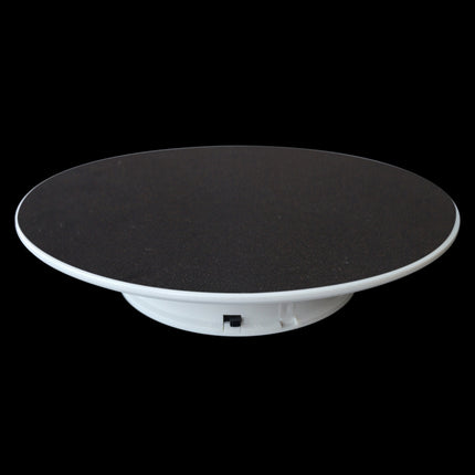25cm 360 Degree Electric Rotating Turntable Display Stand Video Shooting Props Turntable for Photography, Load 3kg, Powered by Battery(Black White)-garmade.com