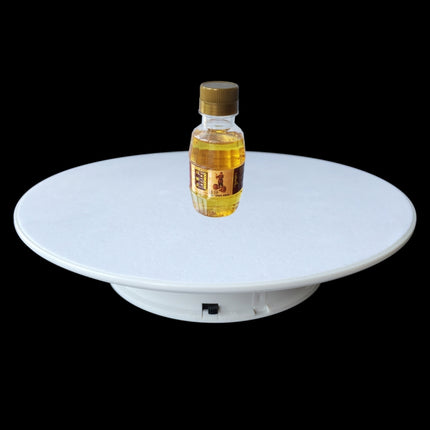 25cm 360 Degree Electric Rotating Turntable Display Stand Video Shooting Props Turntable for Photography, Load 3kg, Powered by Battery(White)-garmade.com