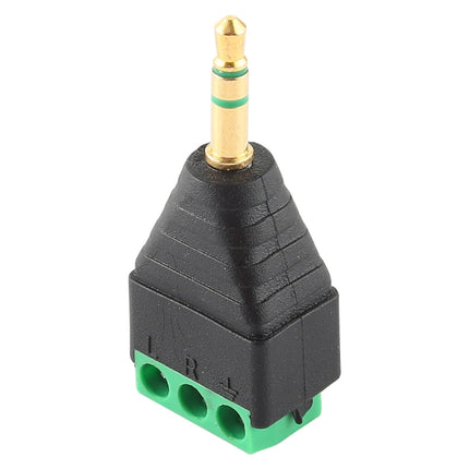 3.5mm Male Plug 3 Pole 3 Pin Terminal Block Stereo Audio Connector-garmade.com