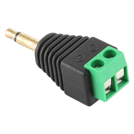 3.5mm Male Plug 2 Pole 2 Pin Terminal Block Stereo Audio Connector-garmade.com