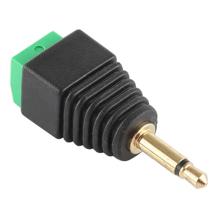 3.5mm Male Plug 2 Pole 2 Pin Terminal Block Stereo Audio Connector-garmade.com