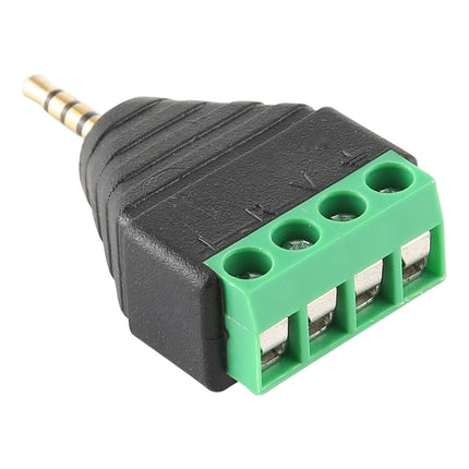 2.5mm Male Plug 4 Pole 4 Pin Terminal Block Stereo Audio Connector-garmade.com