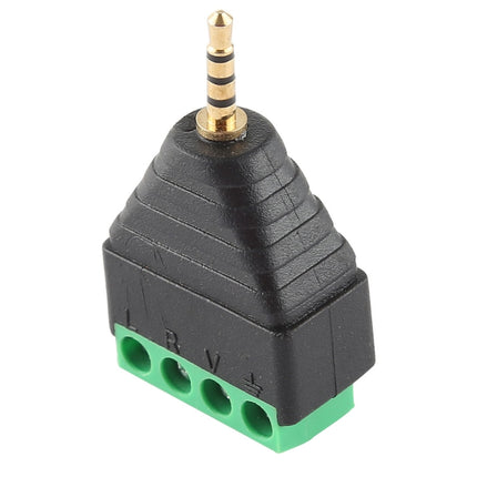 2.5mm Male Plug 4 Pole 4 Pin Terminal Block Stereo Audio Connector-garmade.com