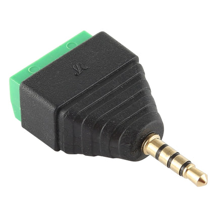 3.5mm Male Plug 4 Pole 4 Pin Terminal Block Stereo Audio Connector-garmade.com