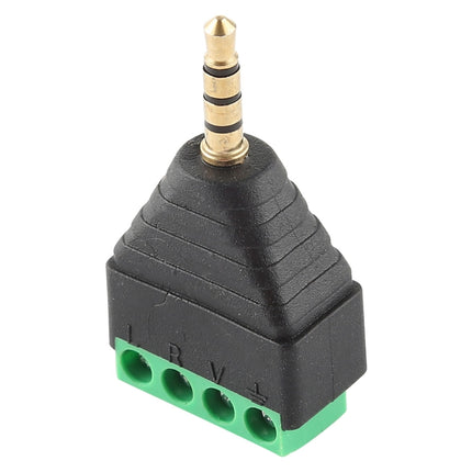 3.5mm Male Plug 4 Pole 4 Pin Terminal Block Stereo Audio Connector-garmade.com