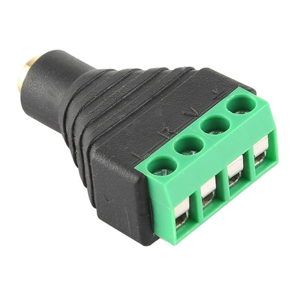 2.5mm Female Plug 4 Pin Terminal Block Stereo Audio Connector-garmade.com