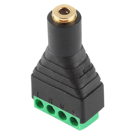 3.5mm Female Plug 4 Pin Terminal Block Stereo Audio Connector-garmade.com