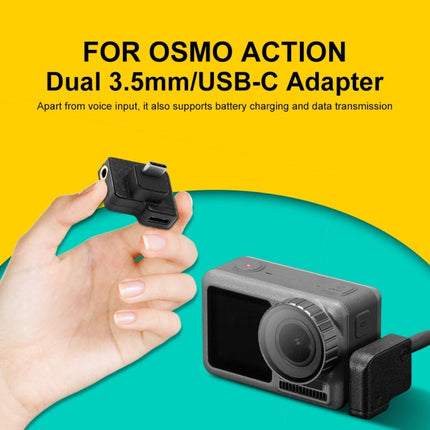 3.5mm + USB-C / Type-C to USB-C / Type-C Mic Mount Microphone Charging Audio Connector Adapter for DJI OSMO Action-garmade.com