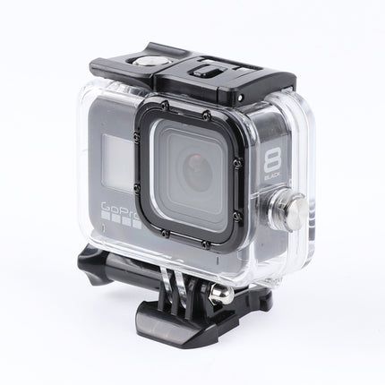 For GoPro HERO8 Black 45m Waterproof Housing Protective Case with Buckle Basic Mount & Screw (Transparent)-garmade.com