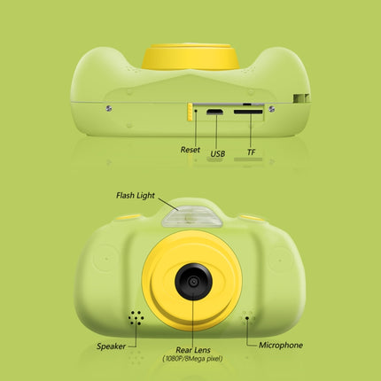 P8 2.4 inch Eight-megapixel Dual-lens Children Camera, Support for 32GB TF Card (Green)-garmade.com