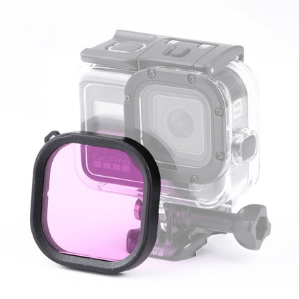 Square Housing Diving Color Lens Filter for GoPro HERO8 Black Original Waterproof Housing (Purple)-garmade.com