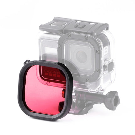 Square Housing Diving Color Lens Filter for GoPro HERO8 Black Original Waterproof Housing (Red)-garmade.com