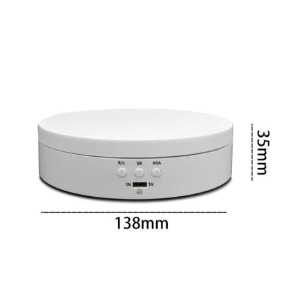 13.8cm USB Charging Smart 360 Degree Rotating Turntable Display Stand Video Shooting Props Turntable for Photography, Load 3kg(White)-garmade.com