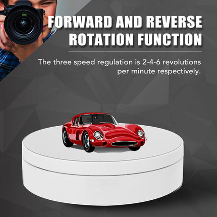 13.8cm USB Charging Smart 360 Degree Rotating Turntable Display Stand Video Shooting Props Turntable for Photography, Load 3kg(White)-garmade.com