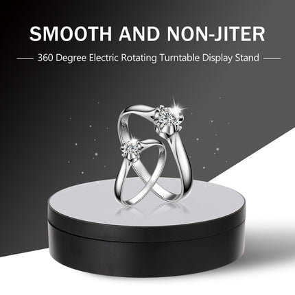 13.8cm Mirror Style USB Charging Smart 360 Degree Rotating Turntable Display Stand Video Shooting Props Turntable for Photography, Load 3kg(White)-garmade.com