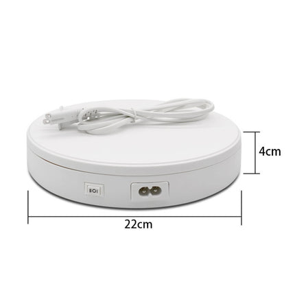 22cm Electric Rotating Turntable Display Stand Live Video Shooting Props Turntable Jewelry Shoes Display Platform (White)-garmade.com