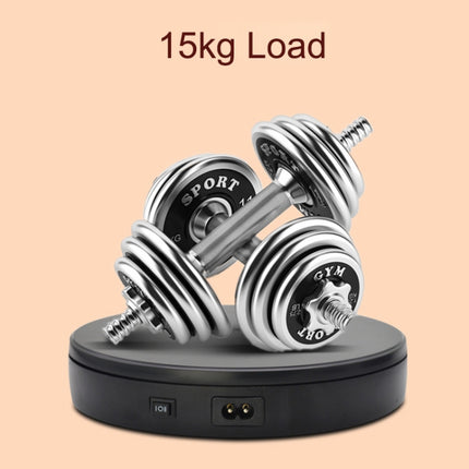 22cm Electric Rotating Turntable Display Stand Live Video Shooting Props Turntable Jewelry Shoes Display Platform (Black)-garmade.com