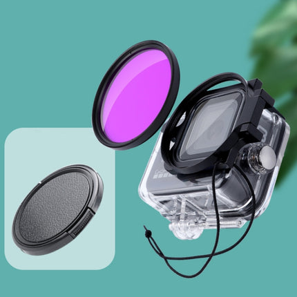 RUIGPRO for GoPro HERO8 Professional 58mm Color Dive Housing Lens Filter + Dive Housing Waterproof Case with Filter Adapter Ring & Lens Cap(Purple)-garmade.com