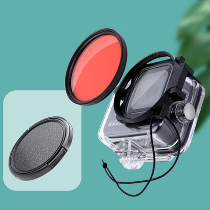 RUIGPRO for GoPro HERO8 Professional 58mm Color Dive Housing Lens Filter + Dive Housing Waterproof Case with Filter Adapter Ring & Lens Cap(Red)-garmade.com