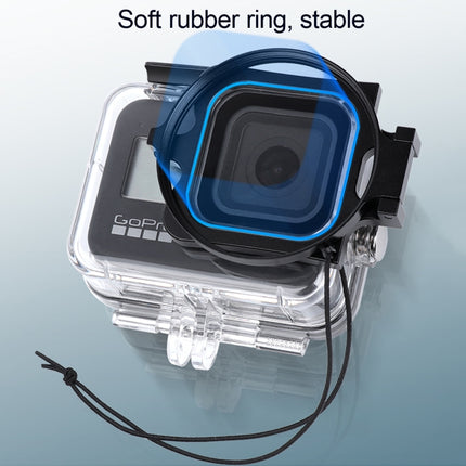 RUIGPRO for GoPro HERO8 58mm 16X Macro Lens + Red/Purple Diving Lens Filter + Dive Housing Waterproof Case Kits with Filter Adapter Ring & Lens Cap-garmade.com