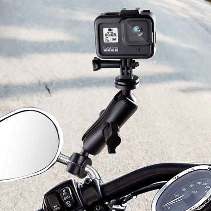 25mm Ball Head Motorcycle Rearview Mirror Fixed Mount Holder with 4 Styles Gaskets for GoPro HERO10 Black / HERO9 Black / HERO8 Black /HERO7 /6 /5, DJI Osmo Action,Xiaoyi and Other Action Cameras(Black)-garmade.com