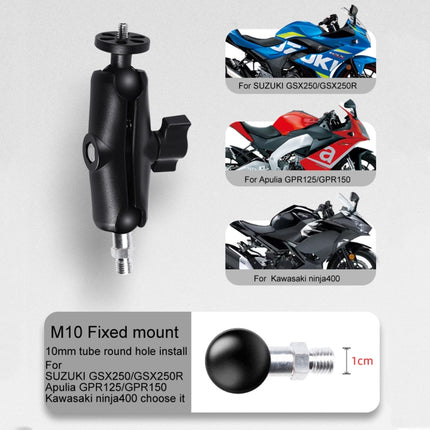 25mm Ball Head M10 Screw Motorcycle Fixed Mount Holder for GoPro HERO10 Black / HERO9 Black / HERO8 Black /HERO7 /6 /5, DJI Osmo Action,Xiaoyi and Other Action Cameras(Black)-garmade.com