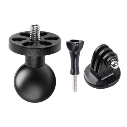 1/4 inch Screw 25mm Ball Head Motorcycle Fixed Mount Holder with Tripod Adapter & Screw for GoPro HERO10 Black / HERO9 Black / HERO8 Black /HERO7 /6 /5, DJI Osmo Action,Xiaoyi and Other Action Cameras(Black)-garmade.com