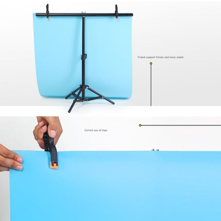70x75cm T-Shape Photo Studio Background Support Stand Backdrop Crossbar Bracket Kit with Clips, No Backdrop-garmade.com