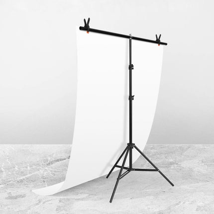 100x200cm T-Shape Photo Studio Background Support Stand Backdrop Crossbar Bracket Kit with Clips, No Backdrop-garmade.com