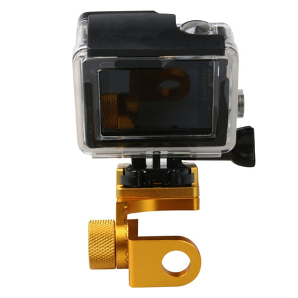 Motorcycle Rearview Mirror CNC Aluminum Alloy Stent Fixed Bracket Holder for GoPro HERO6/ 5 /5 Session /4 /3+ /3 /2 /1, Xiaomi Xiaoyi, SJCAM Camera(Gold)-garmade.com