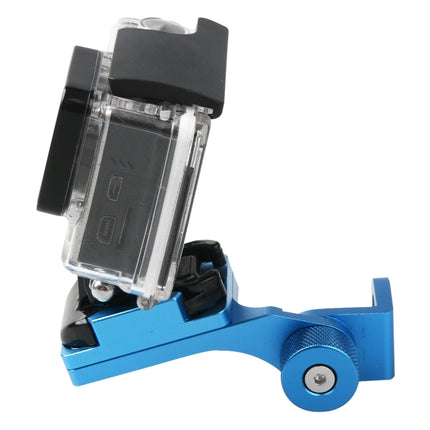 Motorcycle Rearview Mirror CNC Aluminum Alloy Stent Fixed Bracket Holder for GoPro HERO6/ 5 /5 Session /4 /3+ /3 /2 /1, Xiaomi Xiaoyi, SJCAM Camera(Blue)-garmade.com