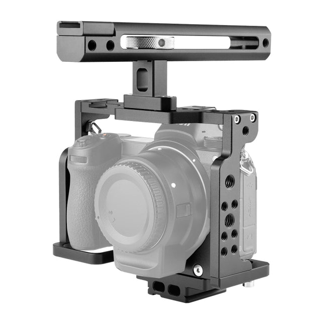 YELANGU C15-B YLG0711A-A Video Camera Cage Stabilizer with Handle for Nikon Z6 / Z7(Black)-garmade.com