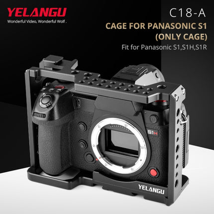 YELANGU C18 YLG0915A-A Video Camera Cage Stabilizer for Panasonic Lumix DC-S1H / DC-S1 / DC-S1R (Black)-garmade.com