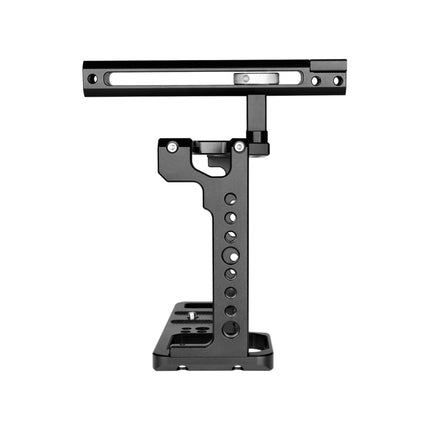 YELANGU C18 YLG0915A-B Video Camera Cage Stabilizer with Handle for Panasonic Lumix DC-S1H / DC-S1 / DC-S1R (Black)-garmade.com
