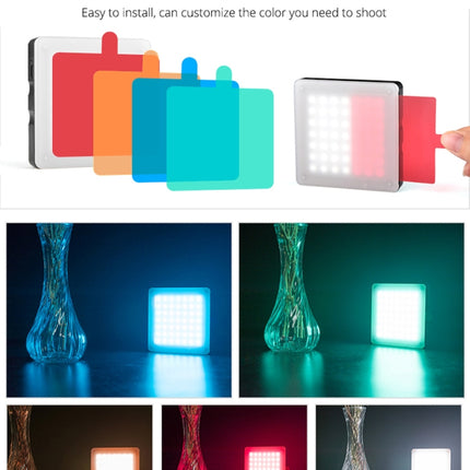 YELANGU Portable 49 LEDs Phone Photography Fill Light with 6 Color Filters (Black)-garmade.com