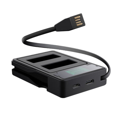 For GoPro HERO9 LCD Screen Dual Batteries Charger with Displays Charging Capacity (Black)-garmade.com