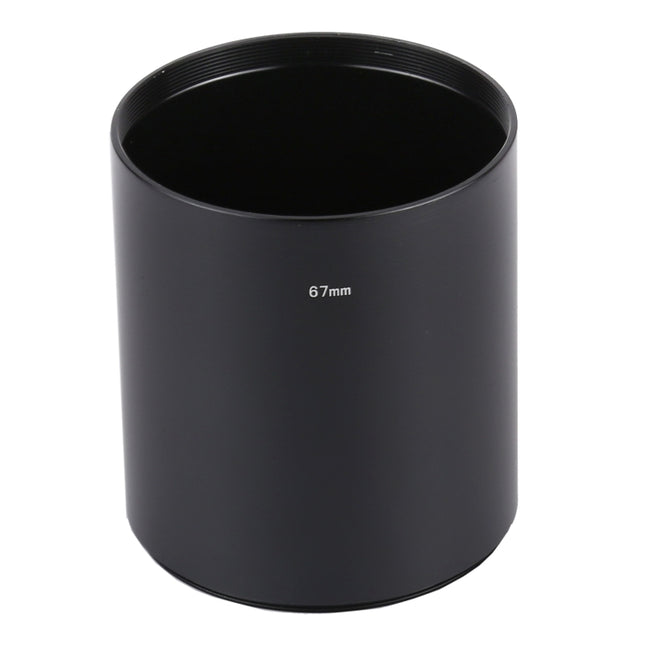 67mm Thread Type Straight Tube Full Metal Lens Hood Shade for Medium Telephoto Lens-garmade.com