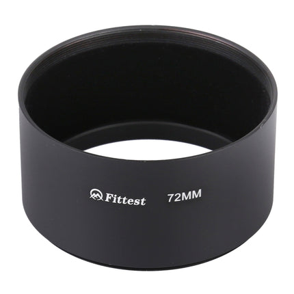 FITTEST 72mm Thread Type Straight Tube Full Metal Lens Hood Shade for Medium Telephoto Lens-garmade.com