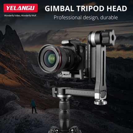 YELANGU A171 YLG0401E-C 360 Degree Rotation Horizontal Cantilever Gimbal Tripod Head for Home DV and SLR Cameras (Black)-garmade.com