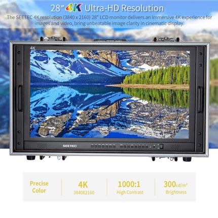SEETEC 4K280-9HSD-CO 3840x2160 28 inch HDMI 4K HD Director Box Camera Field Monitor, Support Four Screen Split-garmade.com