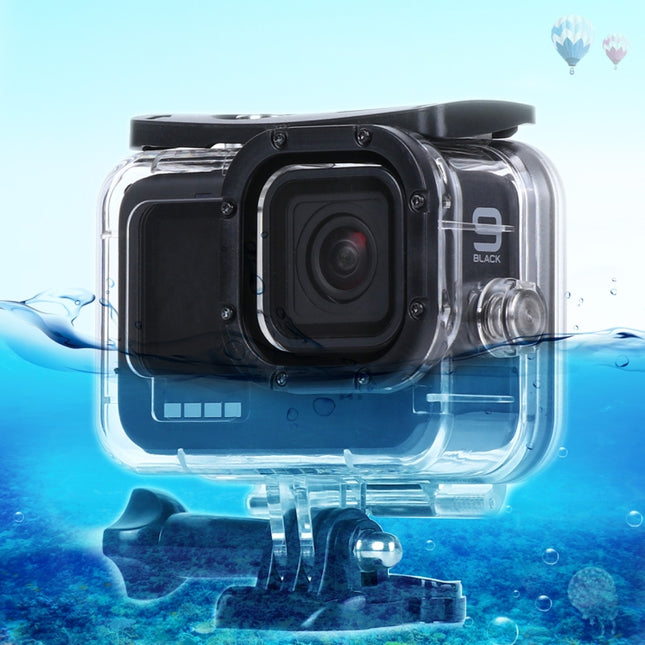 45m Waterproof Housing Protective Case with Buckle Basic Mount & Screw For GoPro HERO10 Black / HERO9 Black-garmade.com