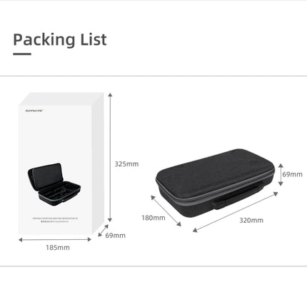 Sunnylife IST-B193 Storage Bag Case Handbag for Insta360 ONE X2 / X(Black)-garmade.com