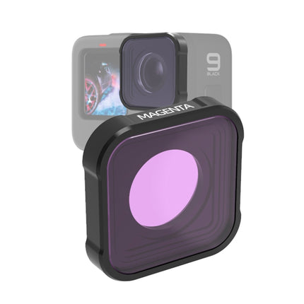 JSR KB Series Diving Color Lens Filter for GoPro HERO10 Black / HERO9 Black(Magenta)-garmade.com