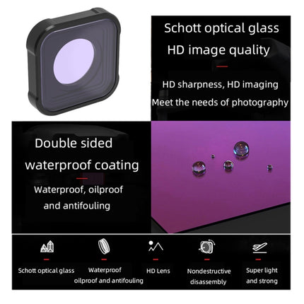JSR KB Series Diving Color Lens Filter for GoPro HERO10 Black / HERO9 Black(Magenta)-garmade.com